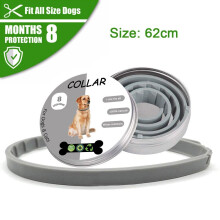 (Gray, box 62cm) Pet Dog Cat Collar Anti-flea and Ticks Collar for Dog Cats Rubber Adjustable