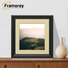 (Black With Ivory Mount, 60x60CM Pic (70x70CM Frame)) Square Size Black Picture Frame, Shabby Style Photo Frames, Wall Hanging Frames, Home Décor Frame With Multicolored Mount
