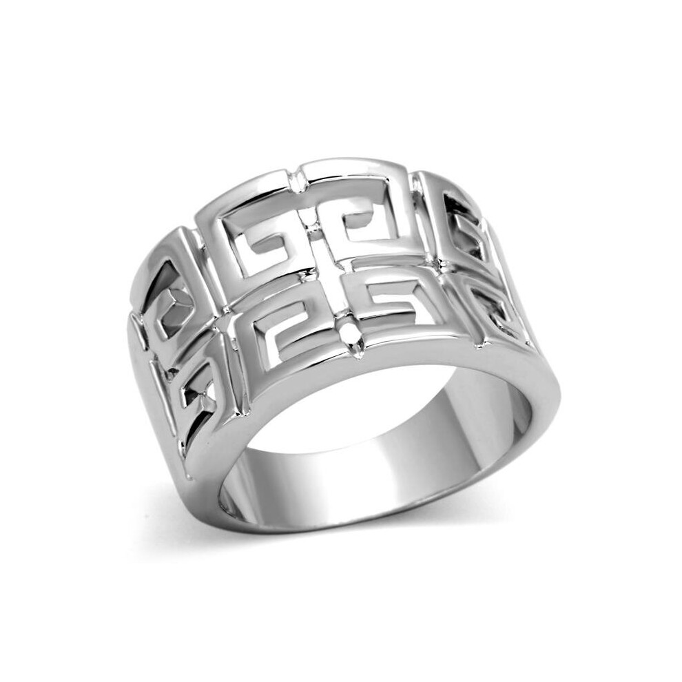 Photos - Ring Alamode 3W329-6 Women Rhodium Brass  with No Stone in No Stone - Size 6