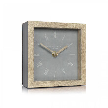Thomas Kent Nordic Design Mantel Clock 5" Square Cement Grey