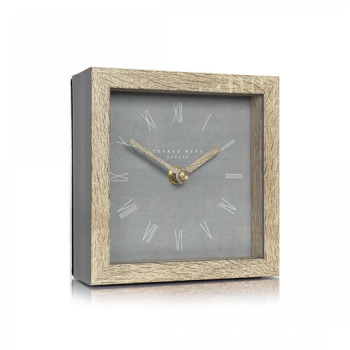 Thomas Kent Nordic Design Mantel Clock 5" Square Cement Grey