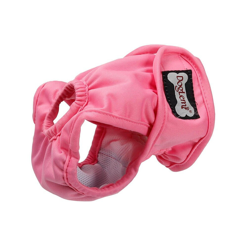 (Pink) Washable Female Dog Sanitary Pants Waterproof Anti-harassment Dog Diaper Physiological Pants Pet Pants