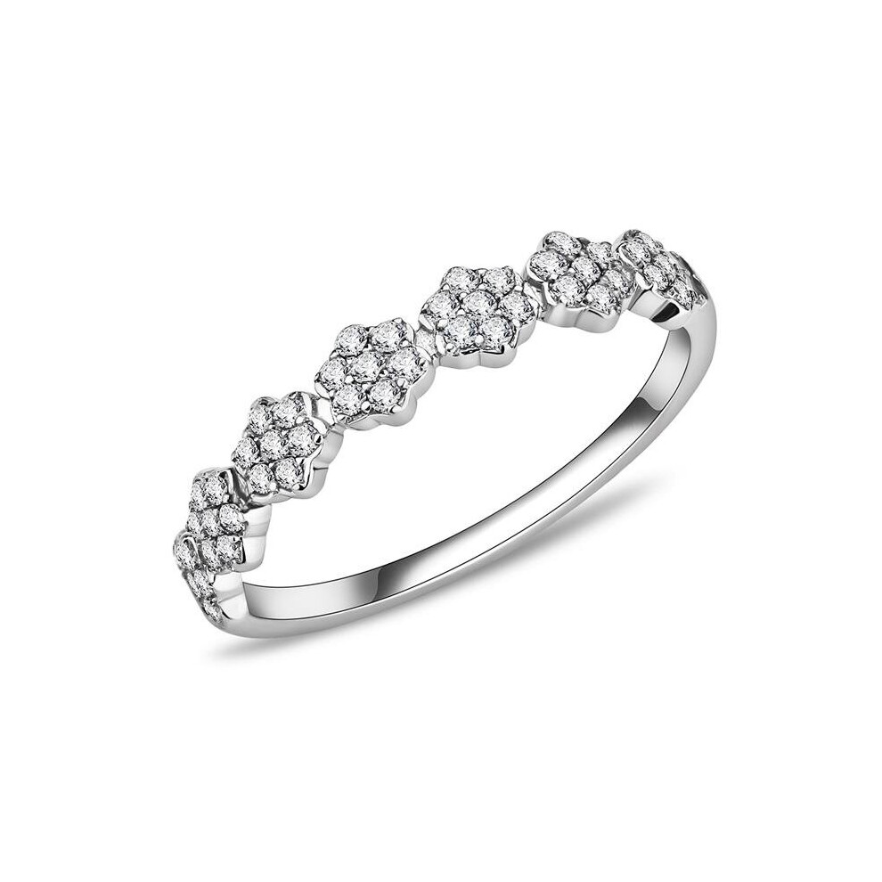 Photos - Ring Alamode DA102-6 Women High Polished Stainless Steel  with AAA Grade CZ in Clear - Size 6