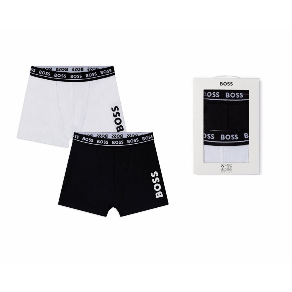 (16 Years) Hugo Boss Boy's J20328 09B Boxer Shorts Black White