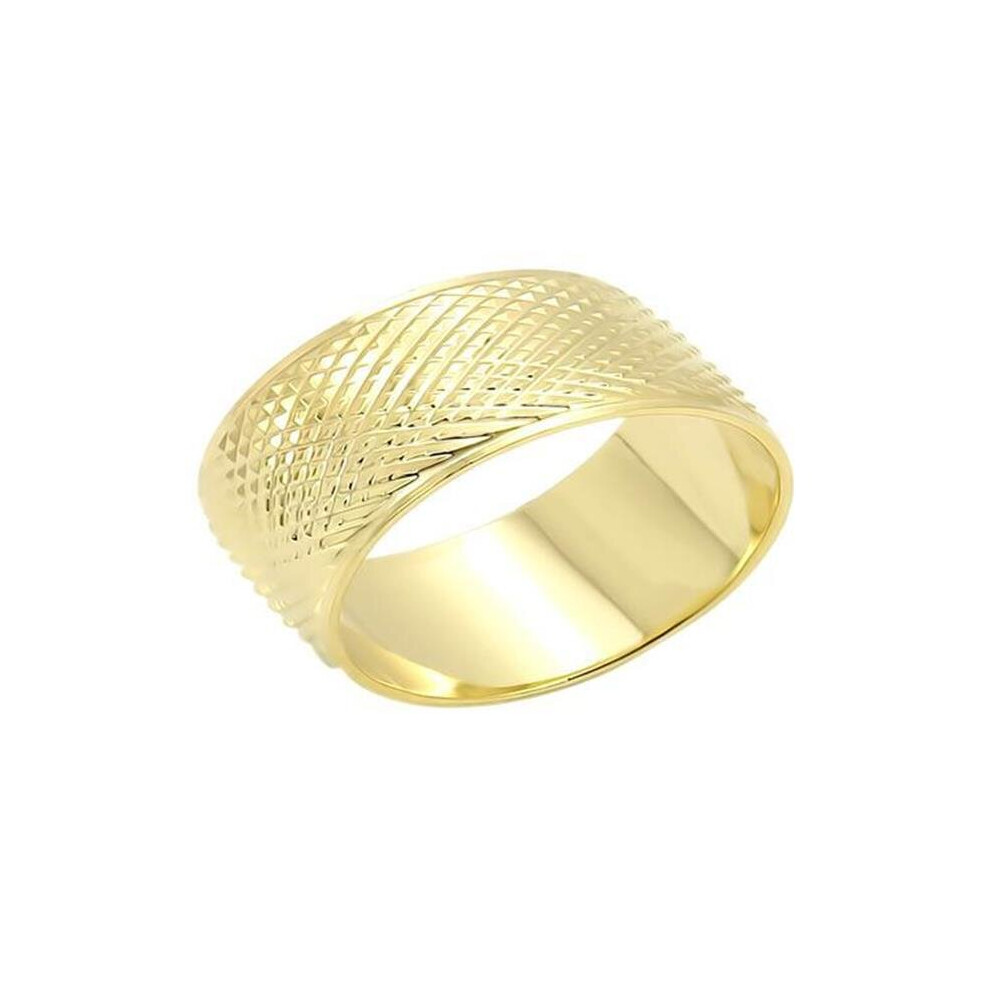 Photos - Ring Alamode LO989-6 Unisex Gold Brass  with No Stone in No Stone - Size 6