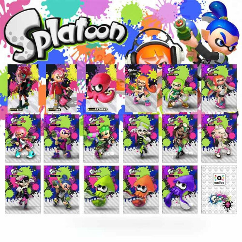 17Pcs New Splatoon 2 AMIIBO Cards for Nintendo Switch WII U New3ds XL