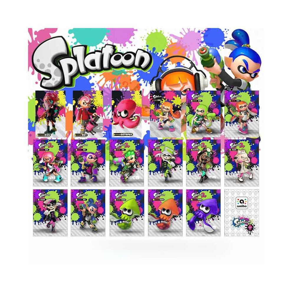 Ganbuy 17Pcs New Splatoon 2 Amiibo Cards For Nintendo Switch Wii U New3ds Xl