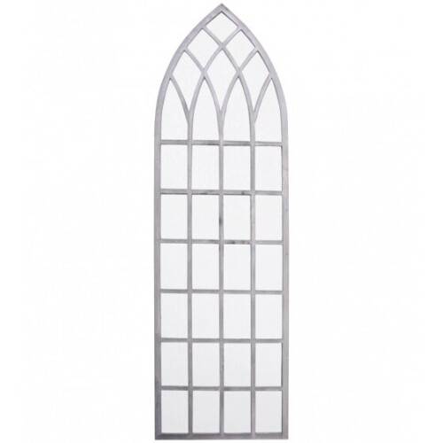 mirror church window 140 cm steel white/grey