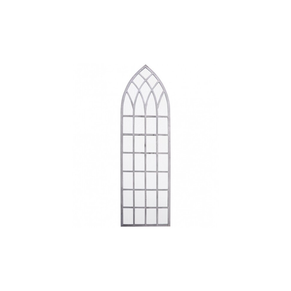 mirror church window 140 cm steel white/grey