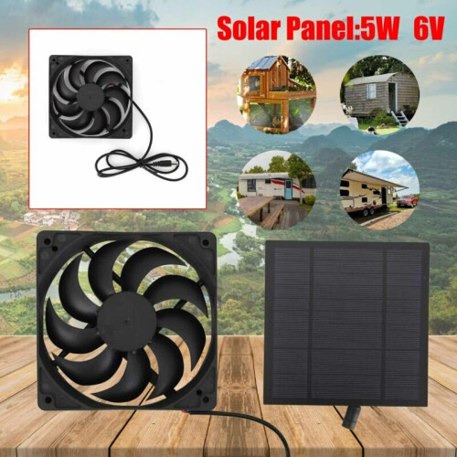 Solar Panel Powered Fan Mini Ventilator For Greenhouse Pet/Dog House
