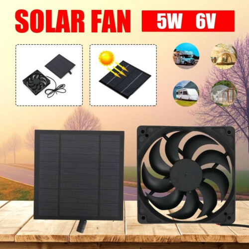 Solar Panel Powered Fan Mini Ventilator For Greenhouse Pet/Dog House 1