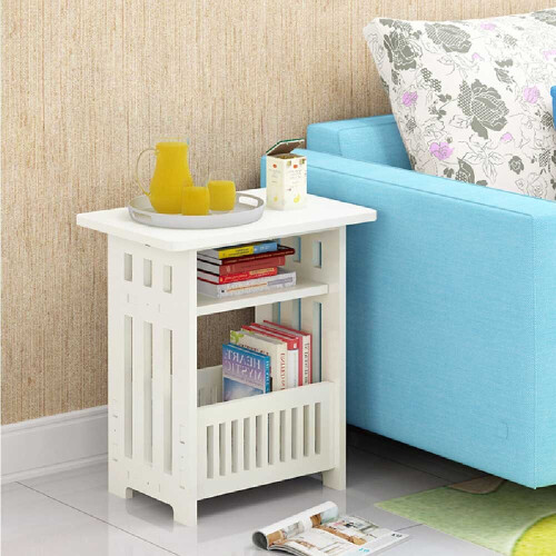 Bedside Table Cabinet Side End Table Nightstand Storage Organizer Home Stand UK