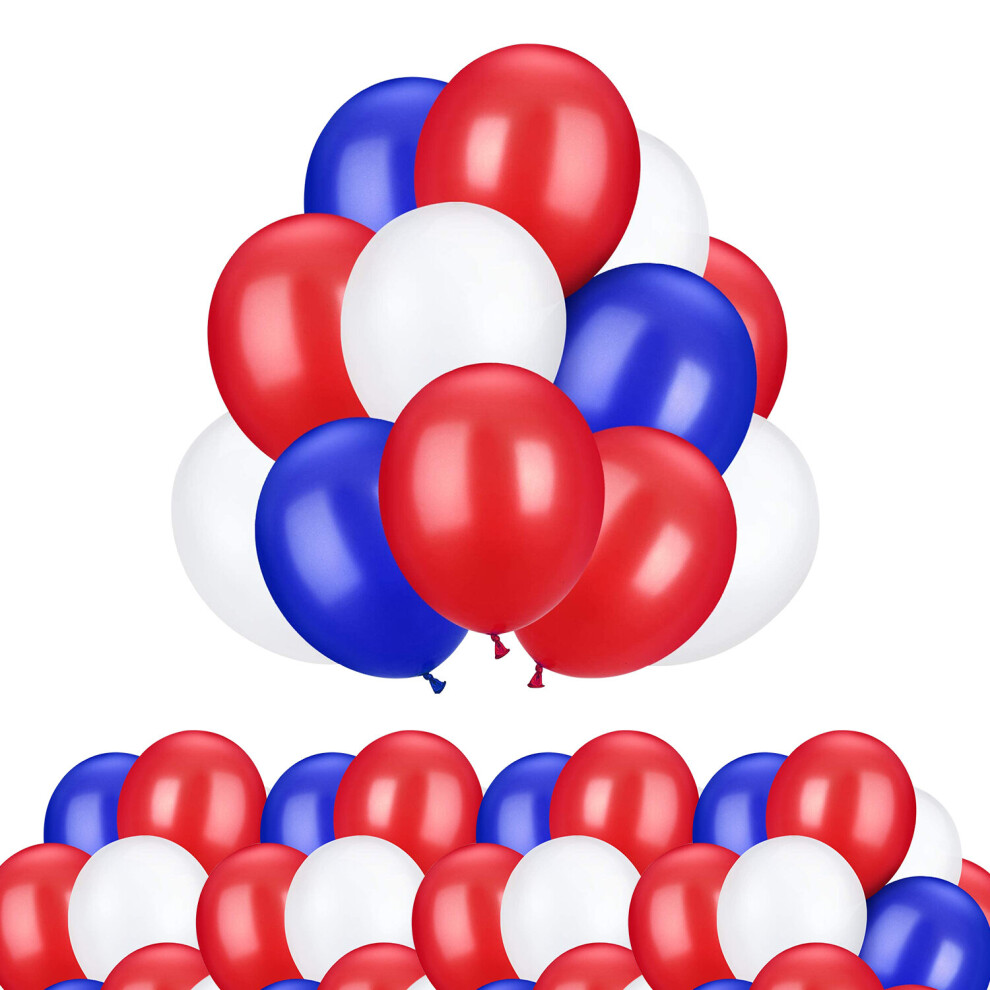 (50pcs) Helium Balloons 12" Red Blue & White Latex Balloons Union Jack Royal Theme  for King Charles III Coronation Sporting Pub BBQ Events Decoration