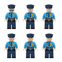 6Pcs/Set Police Minifigures Building Blocks Career Enlightenment Kids Model Toys