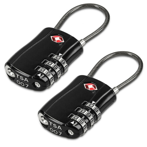 2 Pack Padlock Extra Long Shackle 3 Digit TSA Number Combination Lock 1