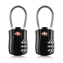 2 Pack Padlock Extra Long Shackle 3 Digit TSA Number Combination Lock