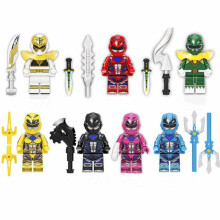 Mightyed Morphined Power Rangers Movie Series Red Yellow Soldiers Bricks Toys