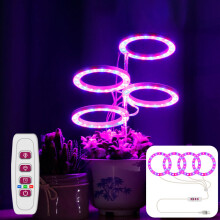 (1 Head, Red Blue) 4 Head LED Grow Light Ring Full Spectrum Plant Lamp