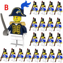 (B) 21pcs Movie Caribbean Pirates Imperial Navy Mini Figurine Bricks Model Set