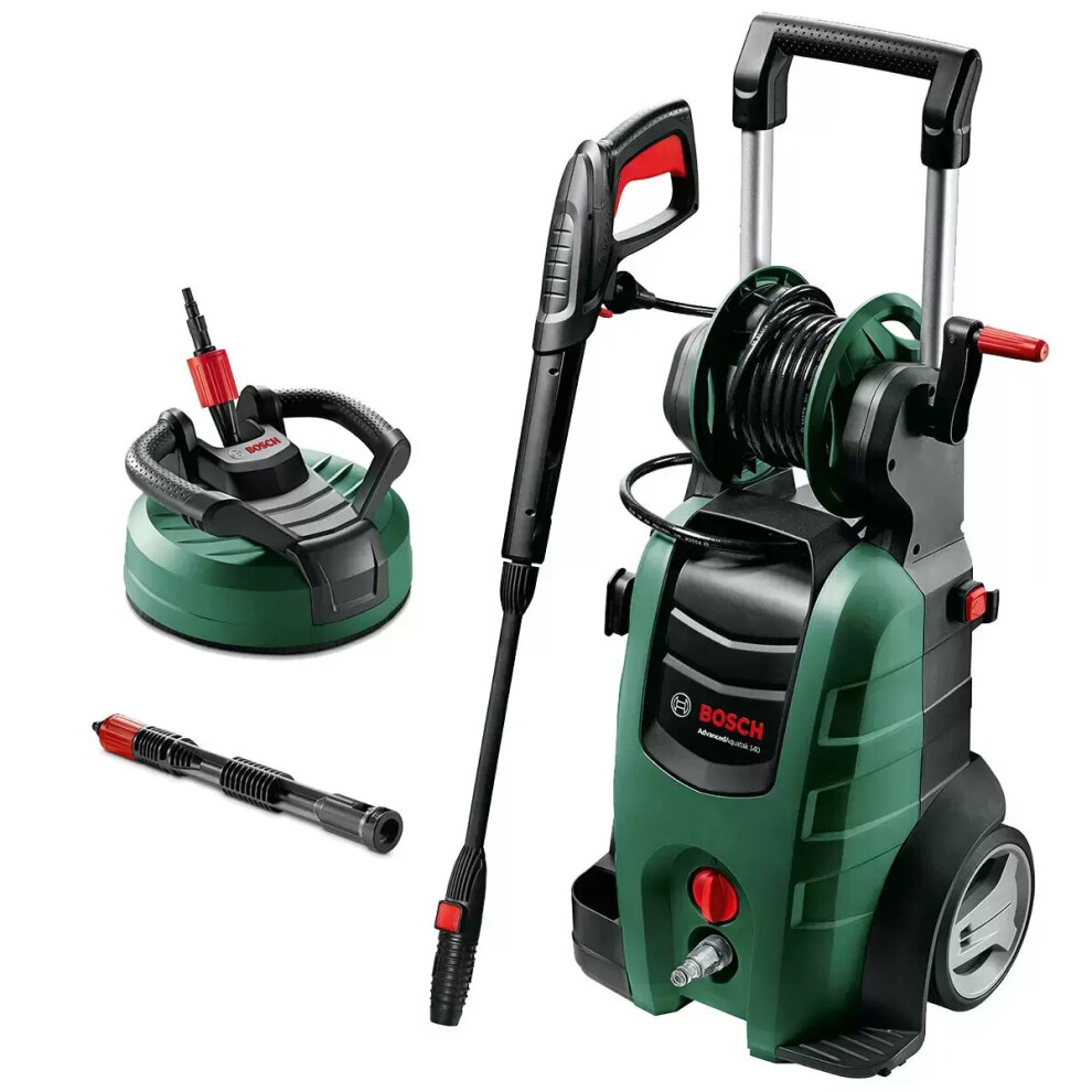 Bosch Aquatak 140 Pressure Washer with AquaSurf 280 Patio Cleaner