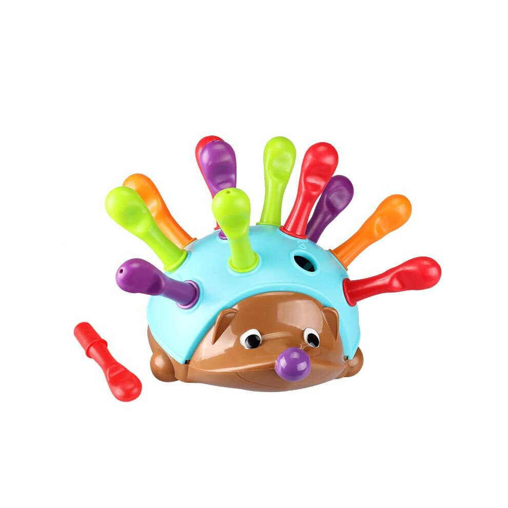 (Blue) Little Hedgehog Plug-In Toy Early Education Baby Concentration Training Toys