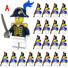 (A) 21pcs Movie Caribbean Pirates Imperial Navy Mini Figurine Bricks Model Set