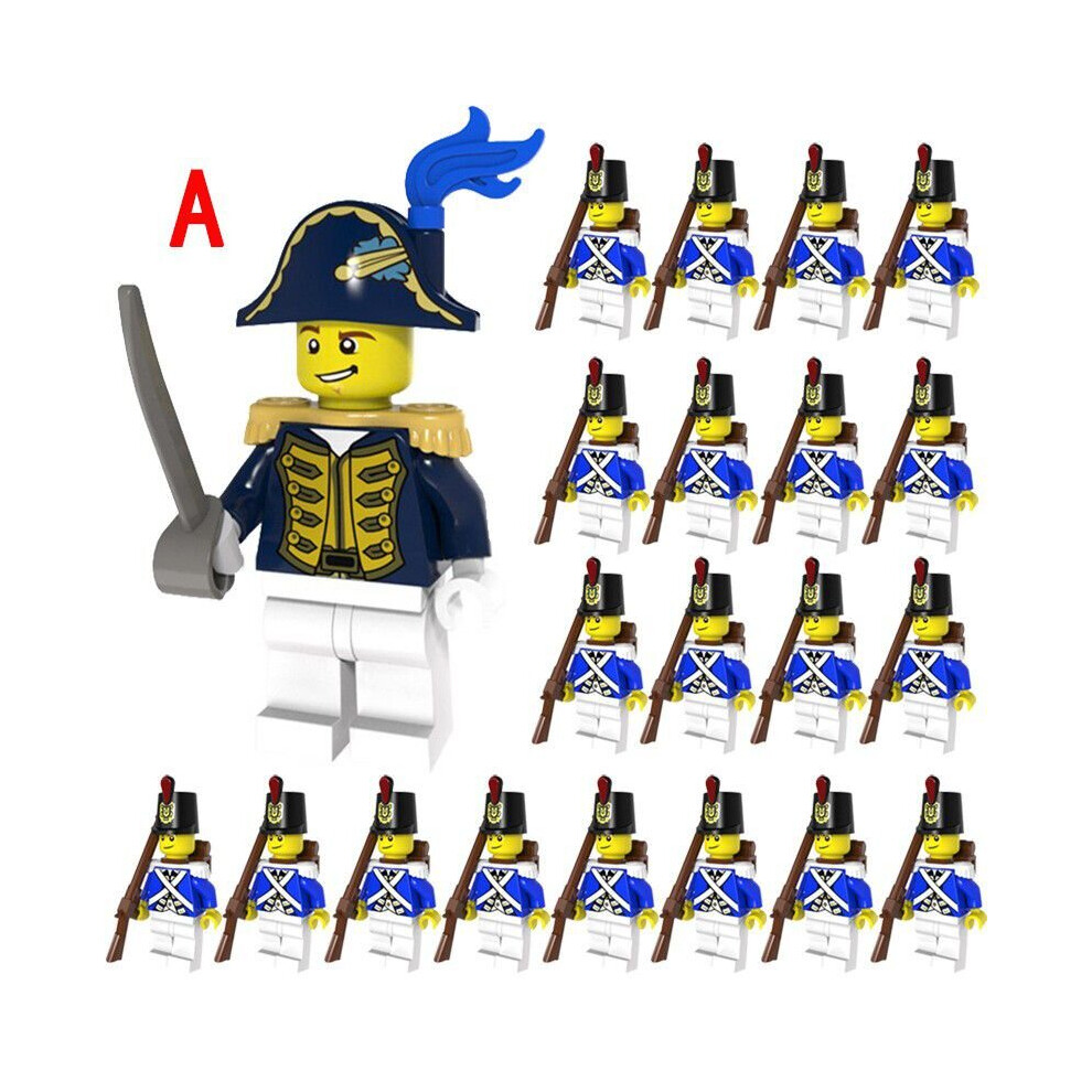 (A) 21pcs Movie Caribbean Pirates Imperial Navy Mini Figurine Bricks Model Set