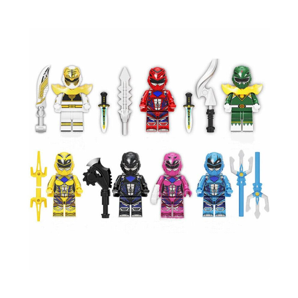 Mightyed Morphined Power Rangers Movie Series Red Yellow Soldiers Bricks Toys