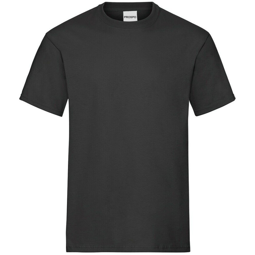 (M) Black 5 Pack Mens Plain Cotton Tshirt T Shirt Blank All Sizes