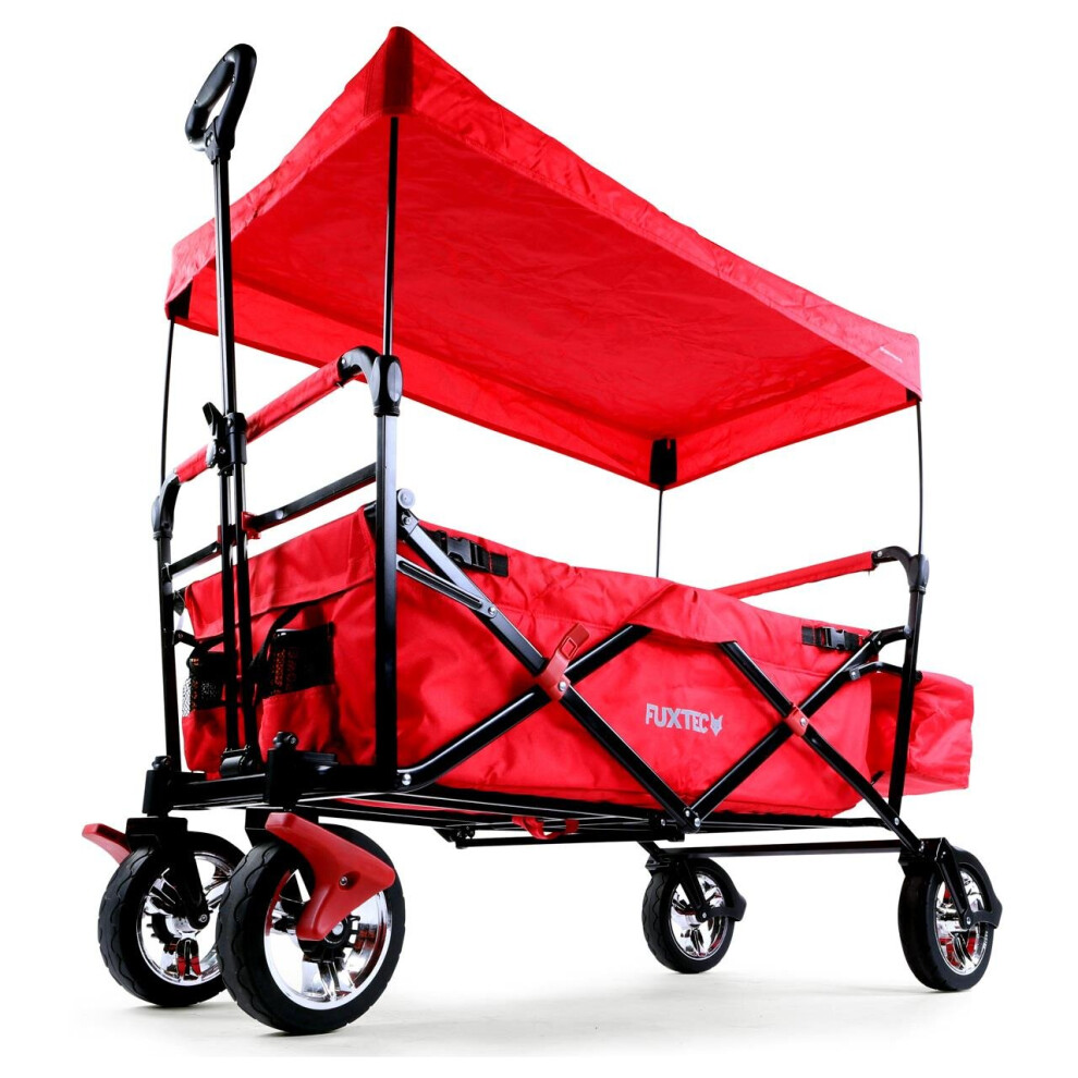 (Red) FUXTEC Folding Wagon / Foldable Wagon / Trolley / Hand Cart CT-500