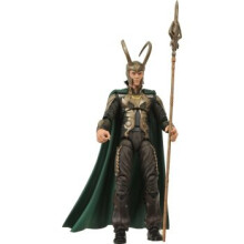 Diamond Select Toys Marvel Select Loki mozi alapján készült akciófigura - 7 hüvelykes ceremoniális bottal, Thor-filmes kinézet