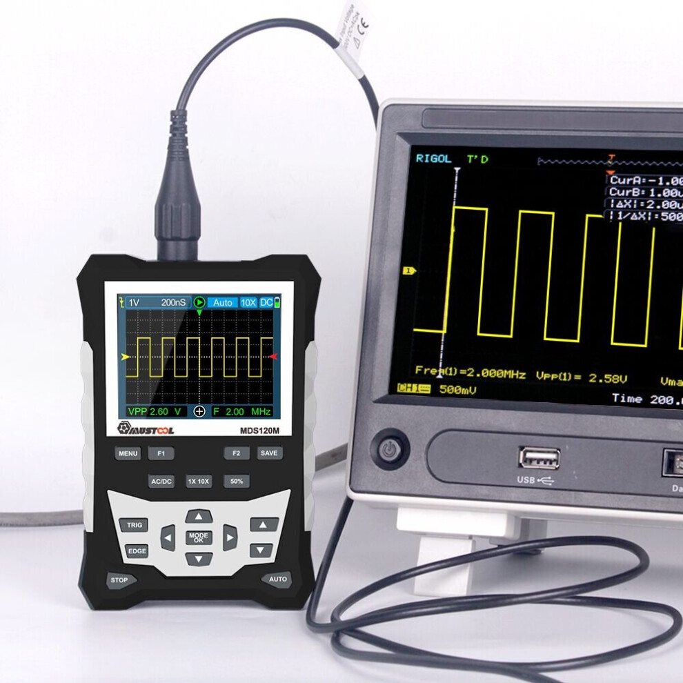 New Mustool Mds120m Professional Digital Oscilloscope 120Mhz Analog Bandwidth 500Ms/S Sampling Rate 320X240 Lcd Screen Support Waveform Sto 623414399470