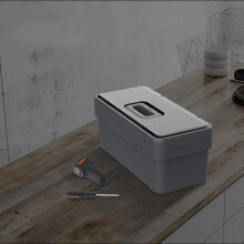 New JIMI 17' Household Tool Box Storage Box Household Portable Large Plastic Vehicle Hardware Electrician Storage and Maintenance Box