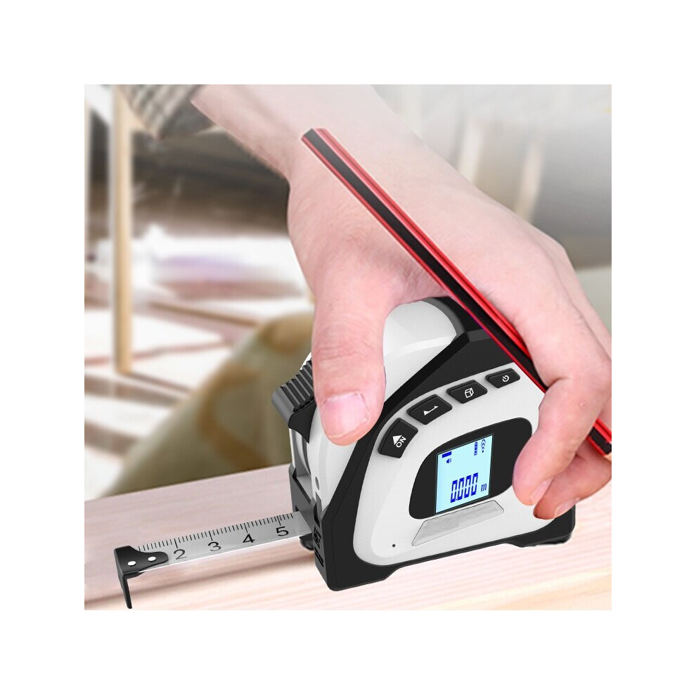 New 2 In 1 Laser Distance Measuring Tape 40M Laser Rangefinder + 5M Tape Measure Area Volume Pythagorean Smart Steel Coil Ruler Infrared Mu 729601514869