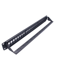 New 19Inch 1U Cabinet Rack Pass-through 24 Port CAT6 Patch Panel RJ45 Network Cable Tester Keystone Jack Modular Distribution Frame