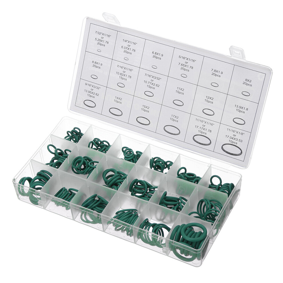 New 270Pcs 18 Sizes O Ring Hydraulic Nitrile Seals Green Rubber O Ring Assortment Kit 623414391245