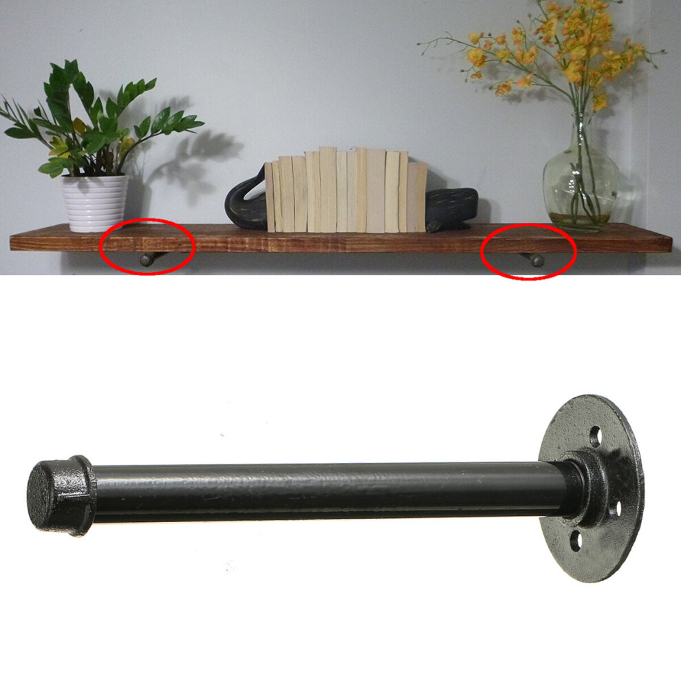 New 3/4 Inch Iron Pipe Steampunk Industrial Shelf Flange Bracket Shelf Support Stand Holder 623414391320