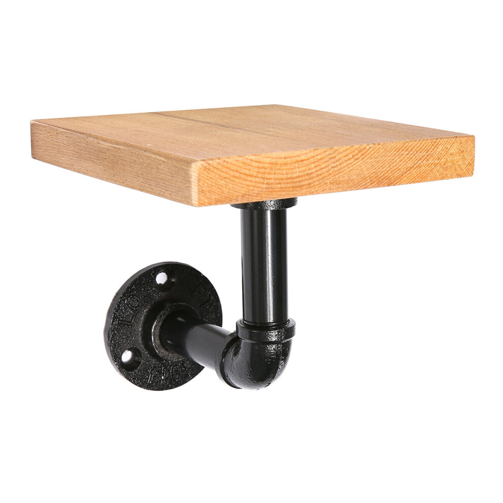 New Industrial Wall Mounted Iron Pipe Shelf Bracket Floating Shelf Holder Rack With Board 623414391344