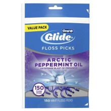 Oral-B Glide Arctic Peppermint Oil Dental Floss Picks, Mint, 150 ct