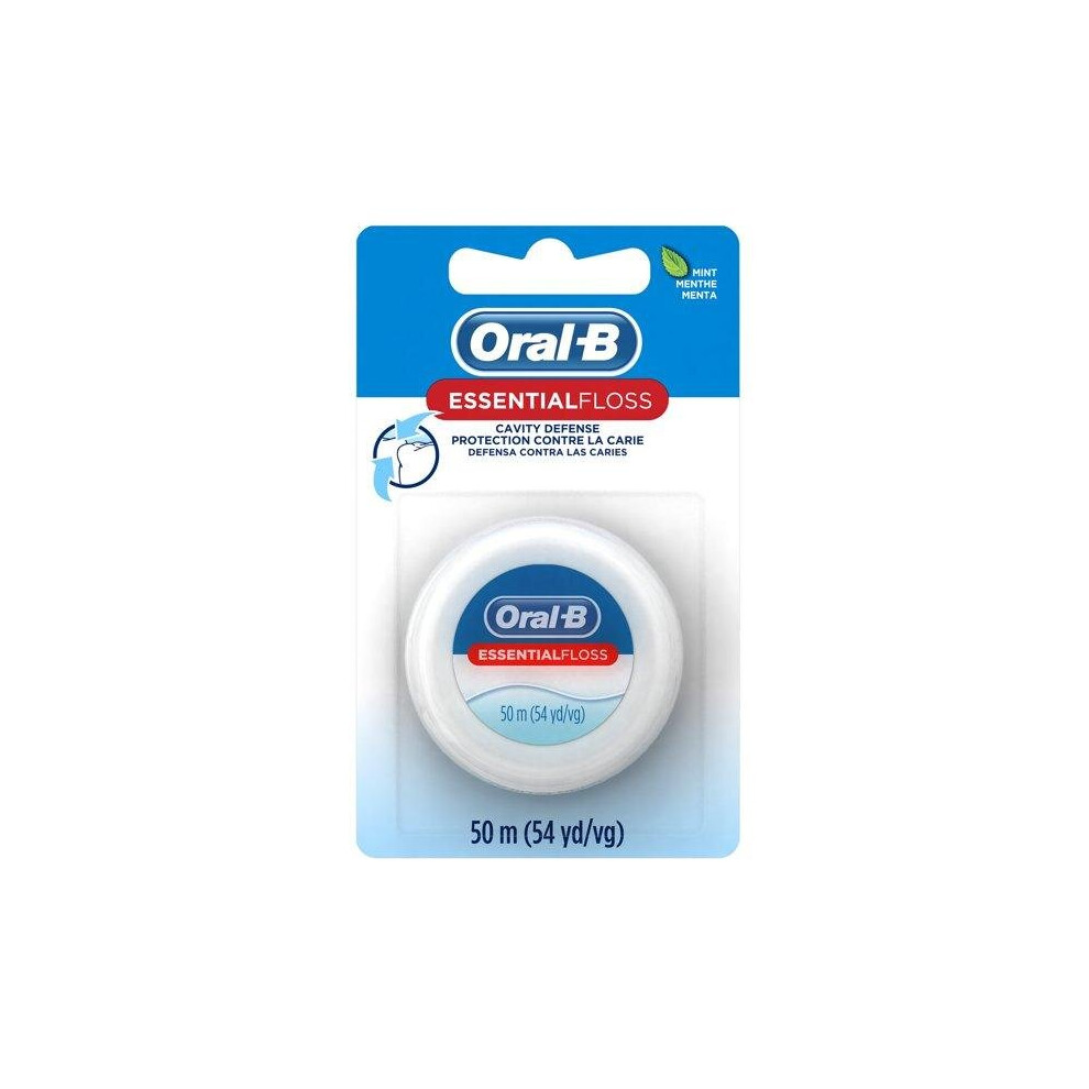 Oral-B EssentialFloss Cavity Defense Dental Floss, Mint, 50 M