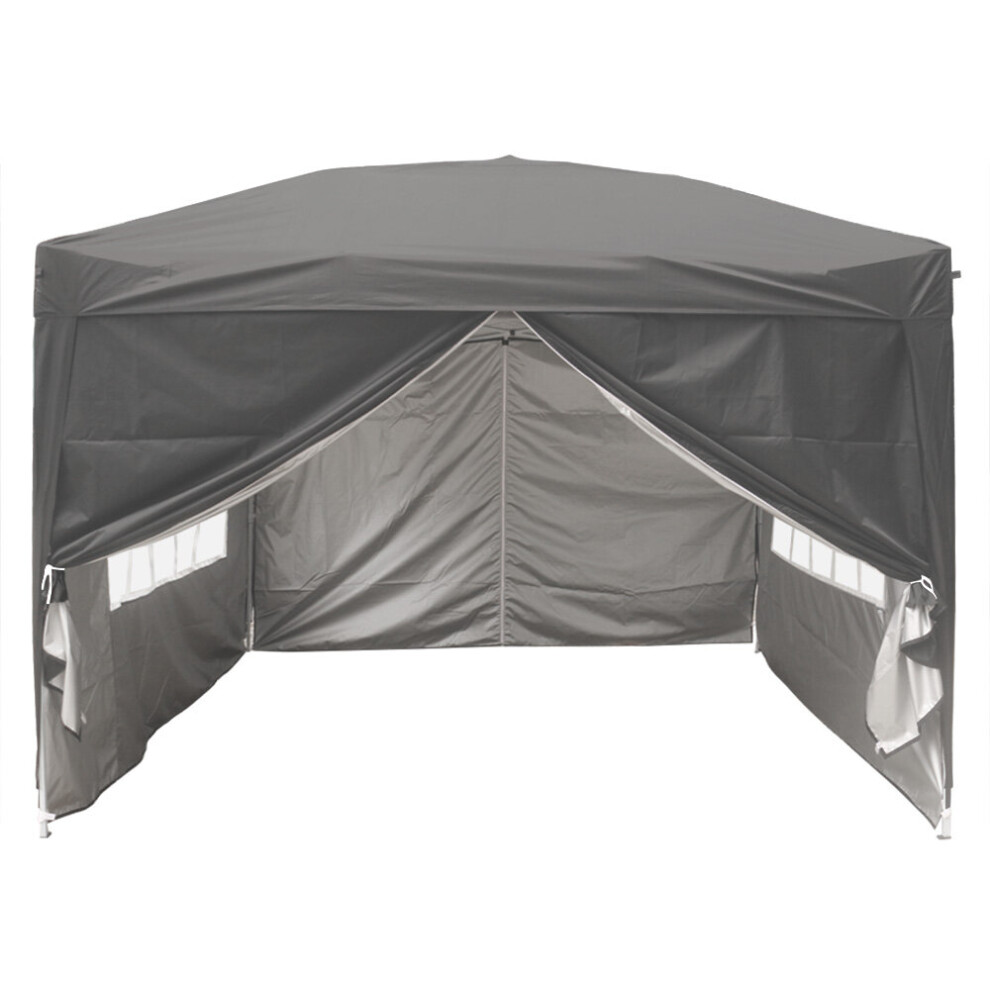 (3x3M, Anthracite) Greenbay Garden Pop Up Gazebo Party Tent Folding Wedding Canopy With Carrying Bag