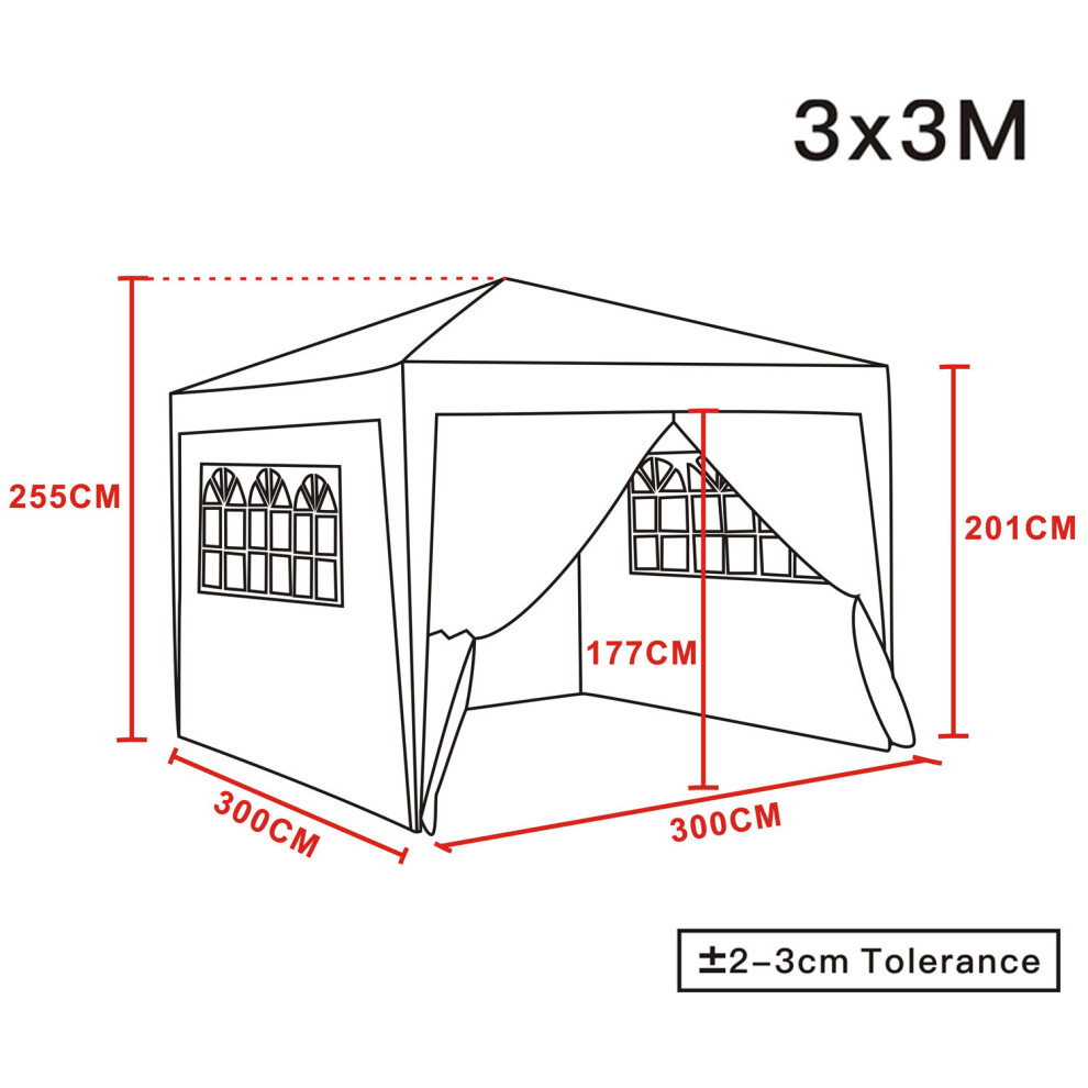 (3x3M, Blue) Greenbay Garden Pop Up Gazebo Party Tent Folding Wedding Canopy With Carrying Bag