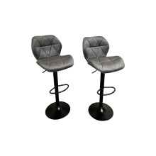 (Grey) Hampton & Stewart Set of 2 Velvet Bar Stool