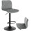 Light Grey Adjustable Set of 2 Bar Stools UK Modern Design Best 7