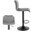 Light Grey Adjustable Set of 2 Bar Stools UK Modern Design Best 6