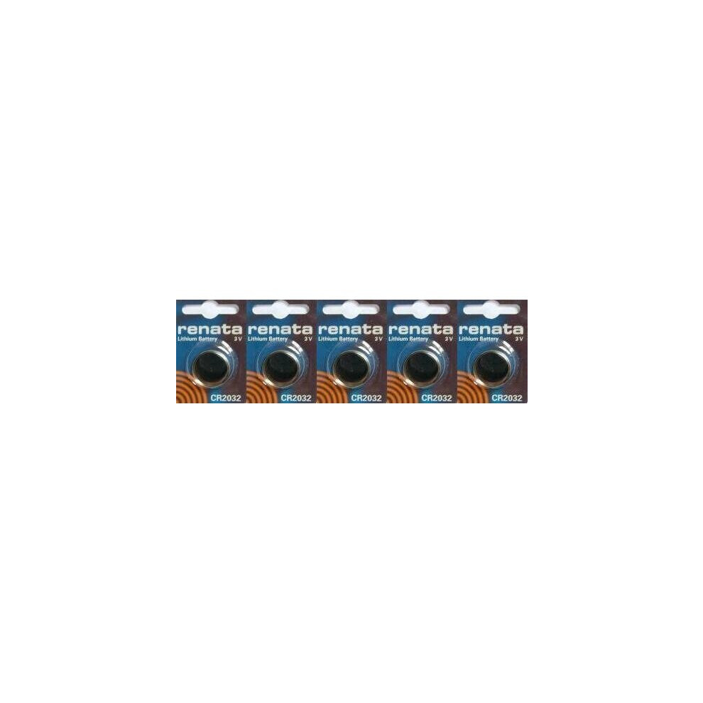 5 x Renata CR2032 Button Cell / Coin Batteries