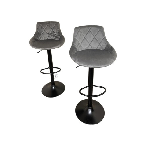 (Grey) Hampton & Stewart Luxurious  Bar Stools Set Of 2 1