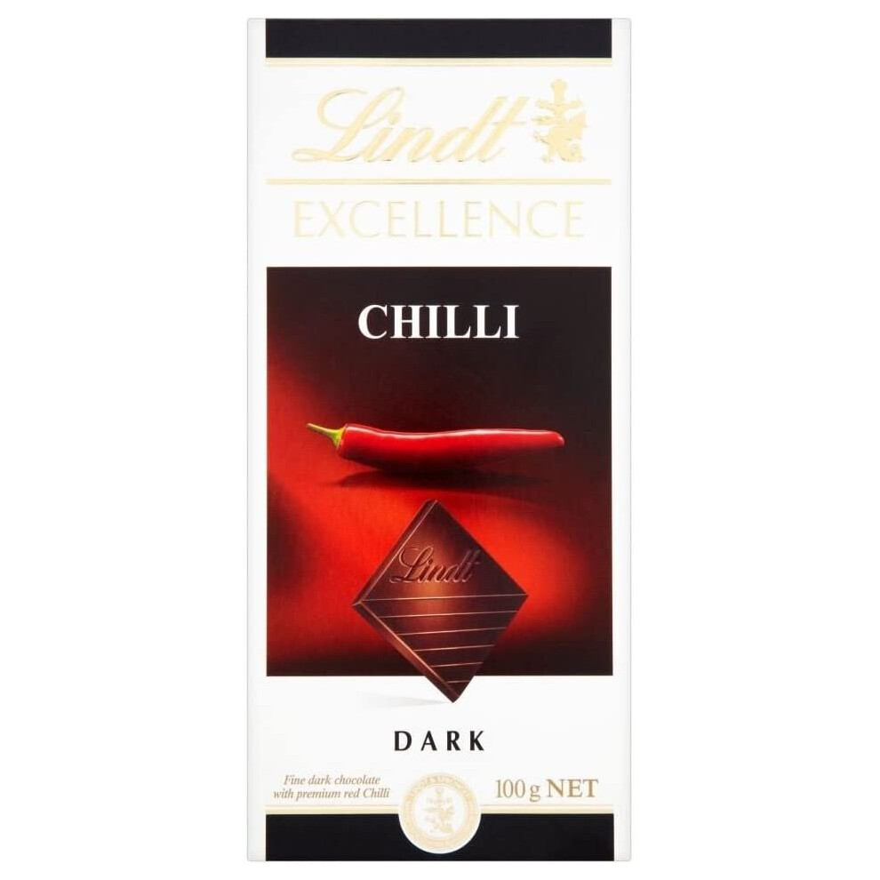 Lindt Excellence Dark Chocolate - Chilli (100g) - Pack of 6