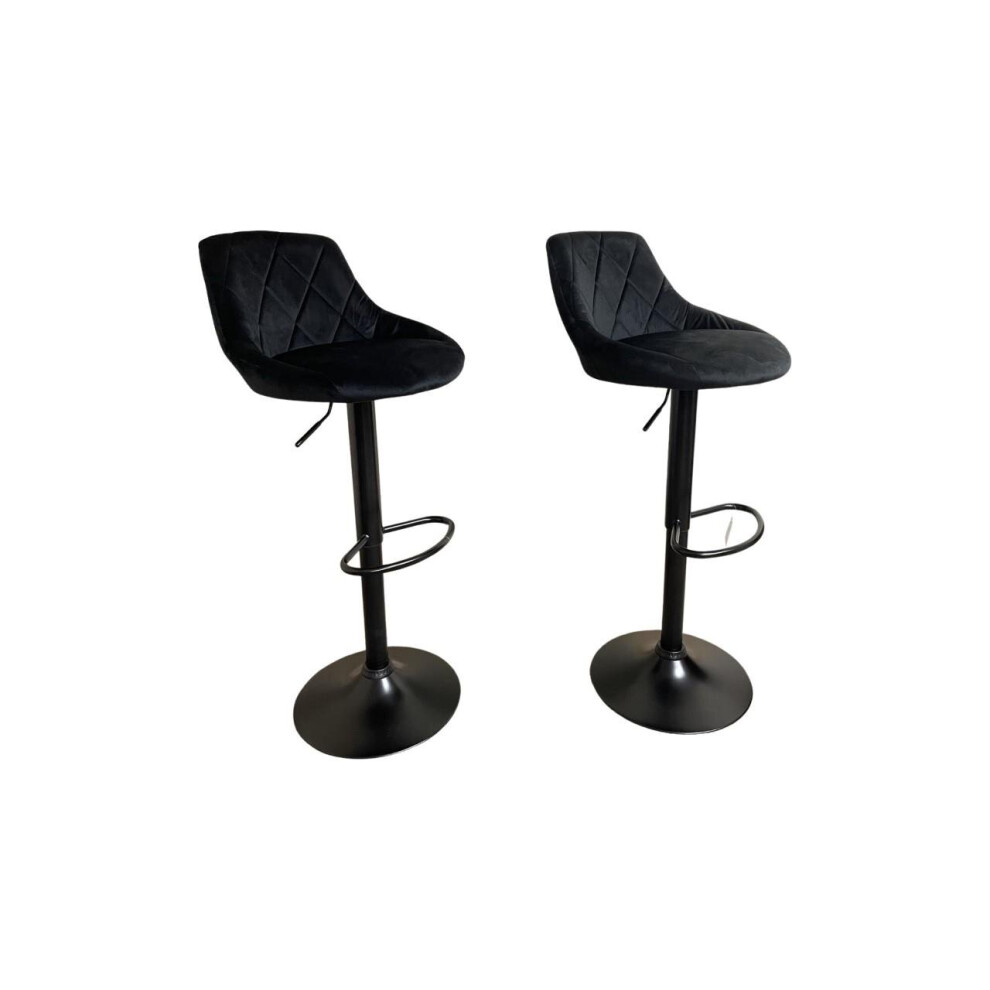 (Black) Hampton & Stewart Luxurious  Bar Stools Set Of 2