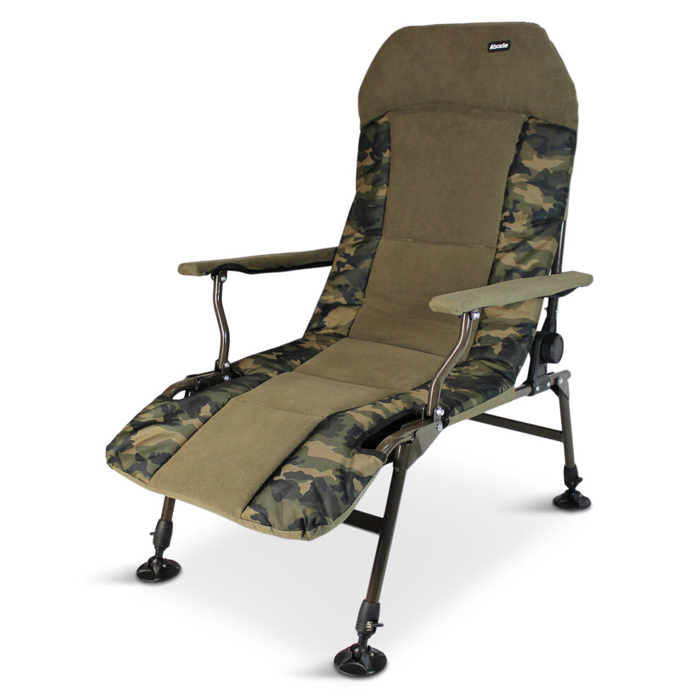 Abode Urban Camo Carp Fishing Camping Lazy Armchair Recliner Chair